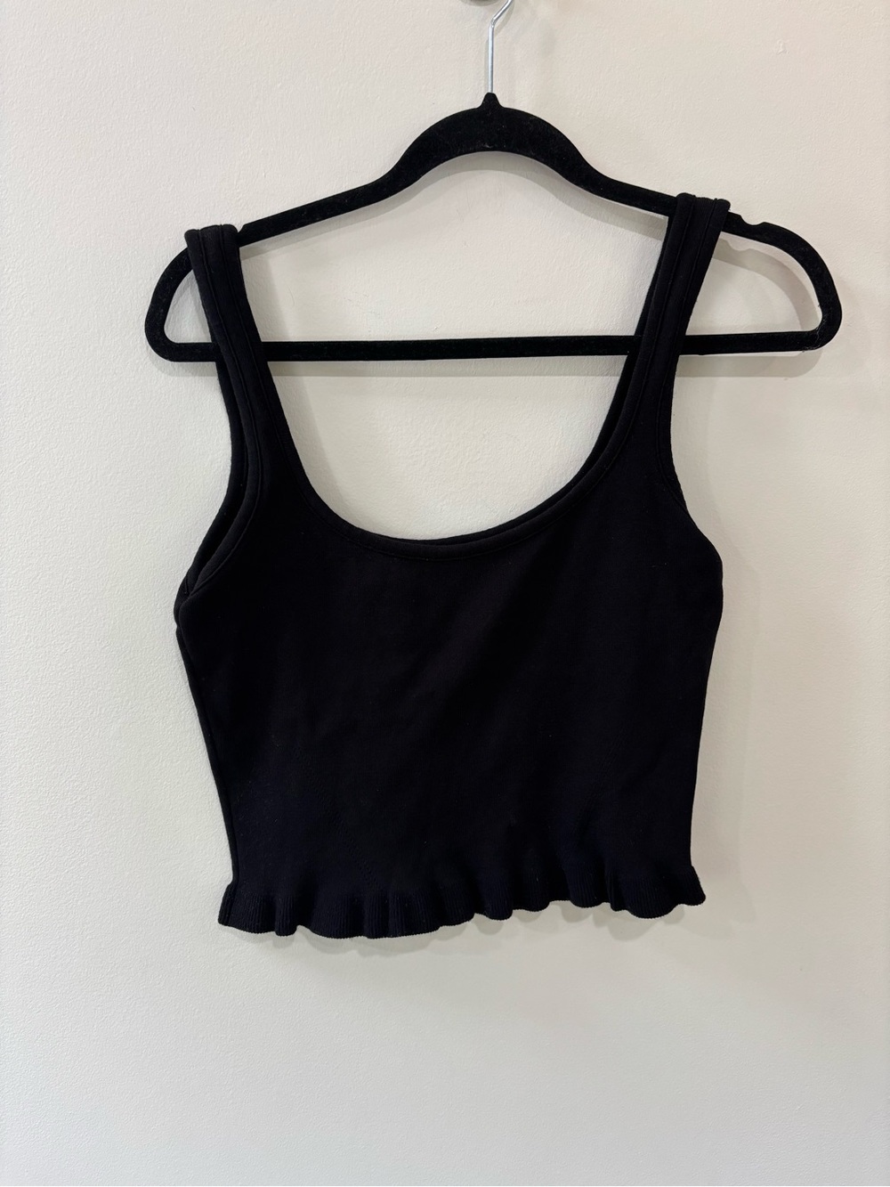 Zara Knit Ruffle Hem Cropped Tank